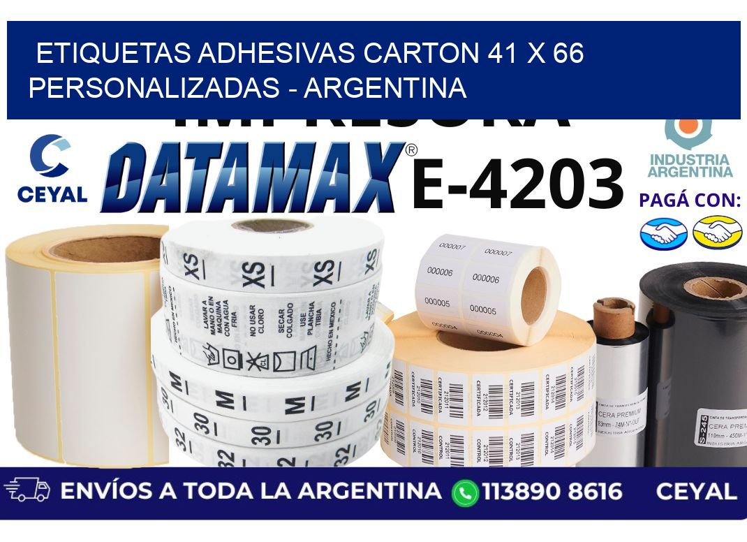 etiquetas adhesivas carton 41 x 66 personalizadas – Argentina