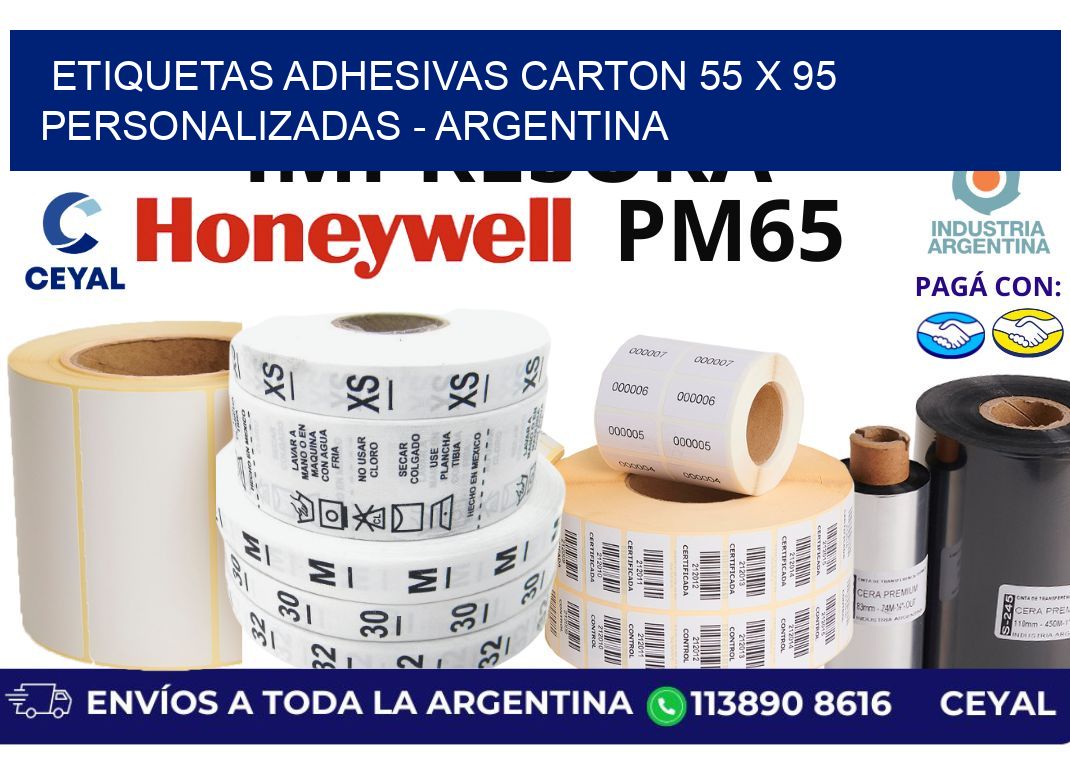 etiquetas adhesivas carton 55 x 95 personalizadas - Argentina