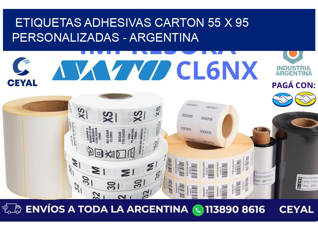 etiquetas adhesivas carton 55 x 95 personalizadas – Argentina