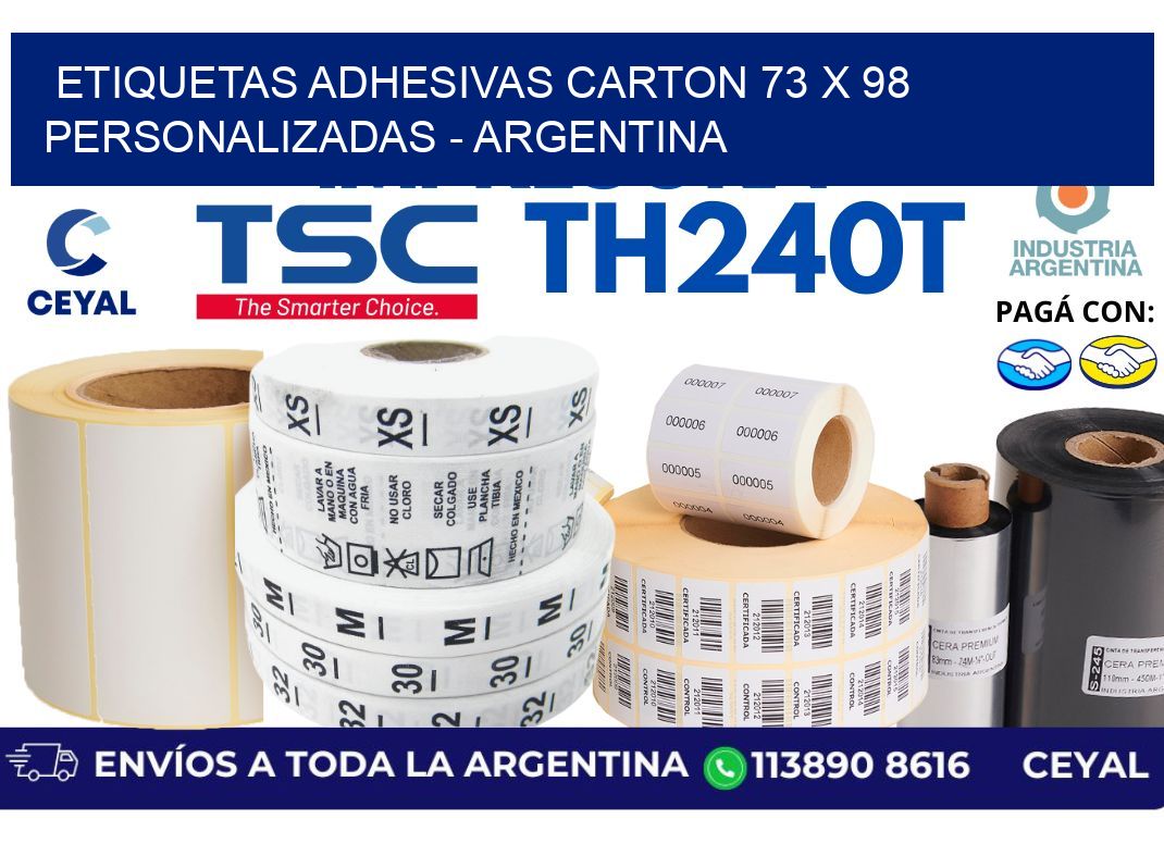 etiquetas adhesivas carton 73 x 98 personalizadas - Argentina