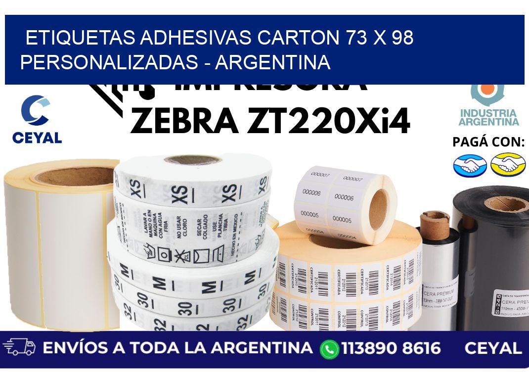 etiquetas adhesivas carton 73 x 98 personalizadas - Argentina