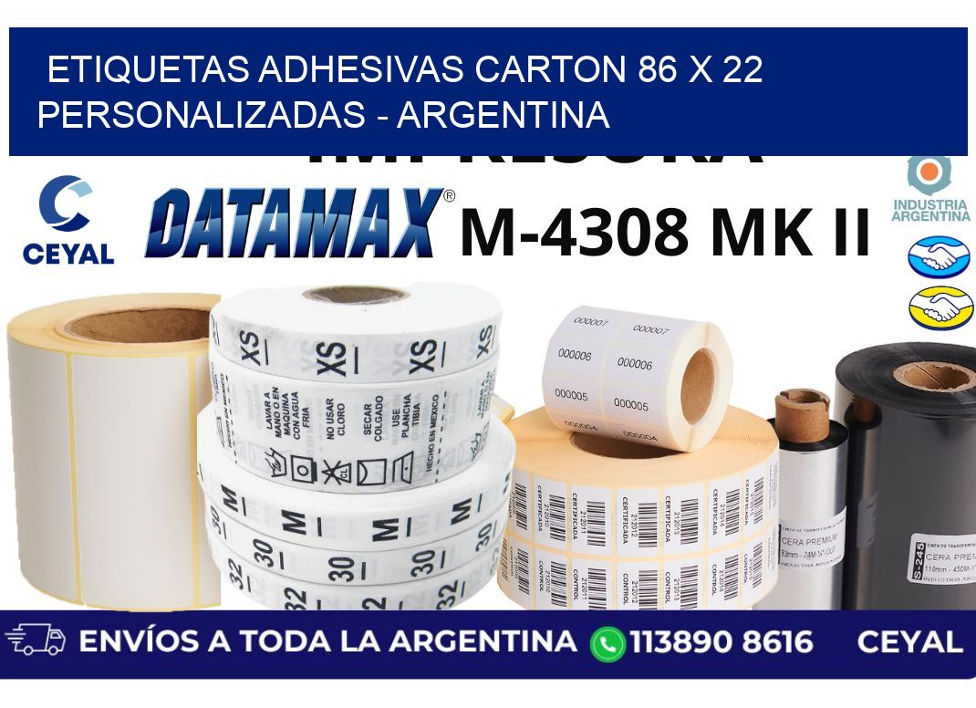 etiquetas adhesivas carton 86 x 22 personalizadas – Argentina
