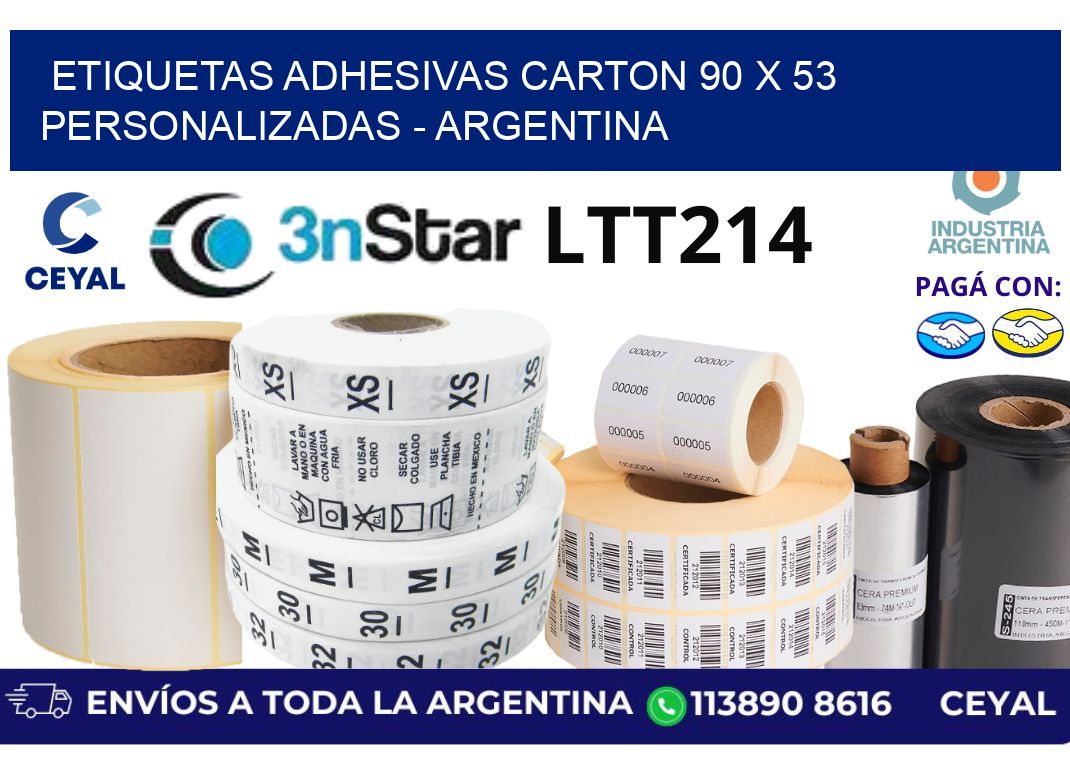 etiquetas adhesivas carton 90 x 53 personalizadas – Argentina