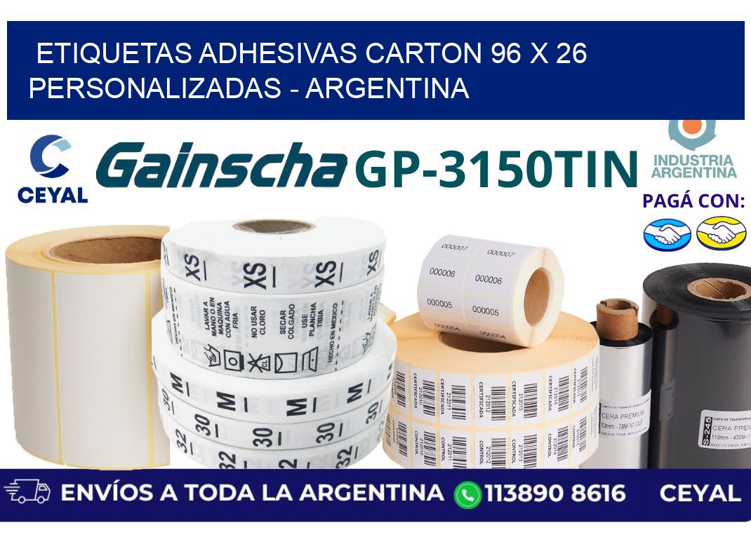 etiquetas adhesivas carton 96 x 26 personalizadas - Argentina