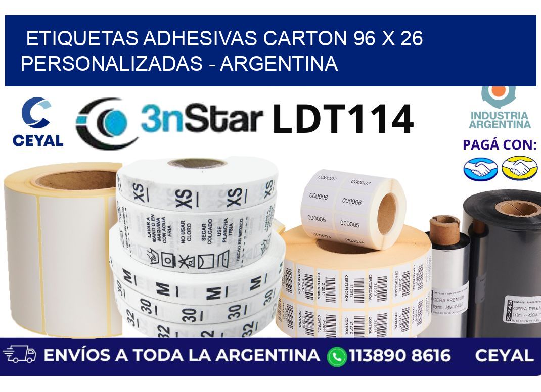 etiquetas adhesivas carton 96 x 26 personalizadas – Argentina