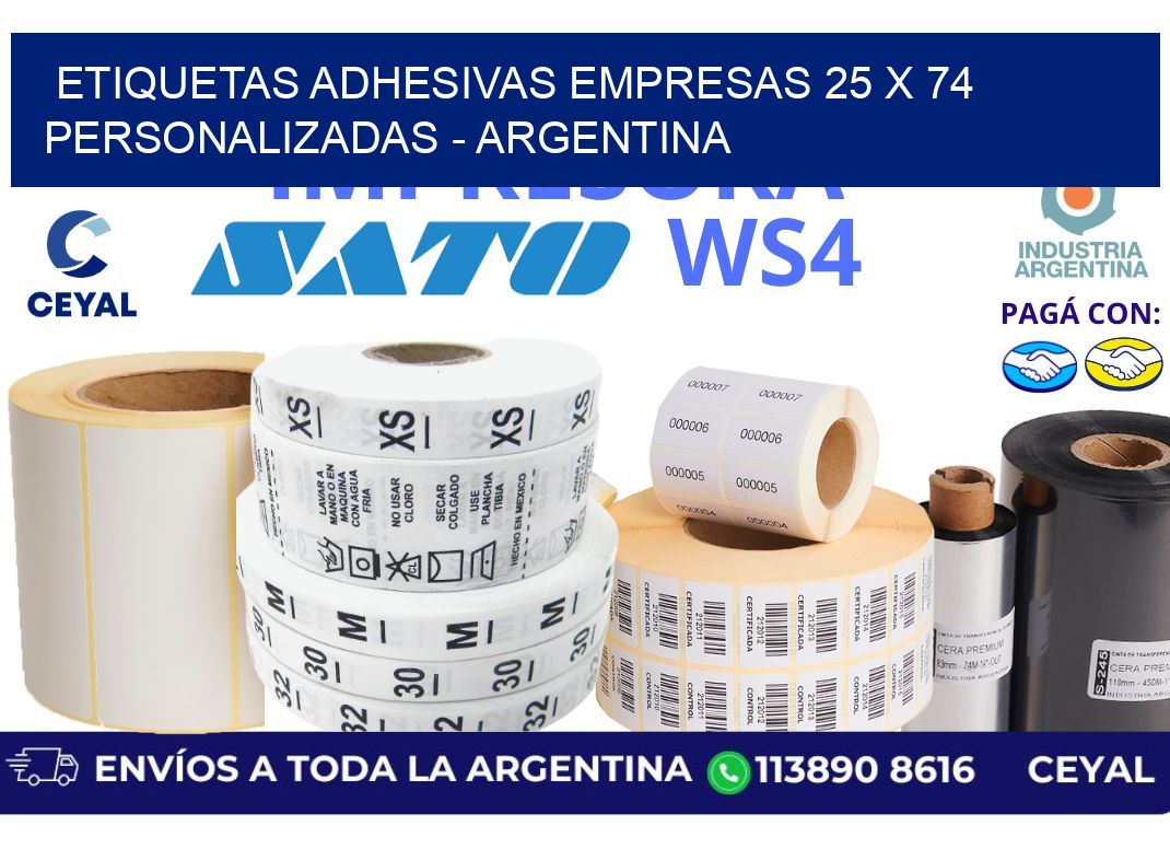 etiquetas adhesivas empresas 25 x 74 personalizadas – Argentina