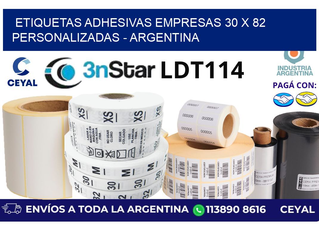 etiquetas adhesivas empresas 30 x 82 personalizadas - Argentina