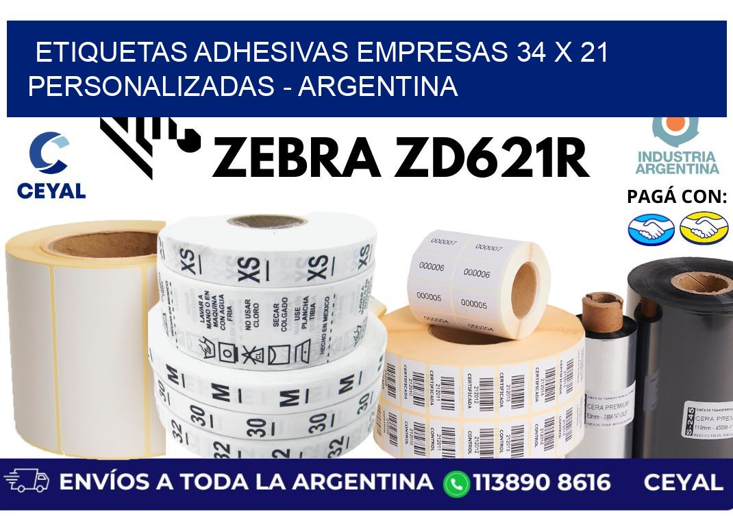 etiquetas adhesivas empresas 34 x 21 personalizadas – Argentina