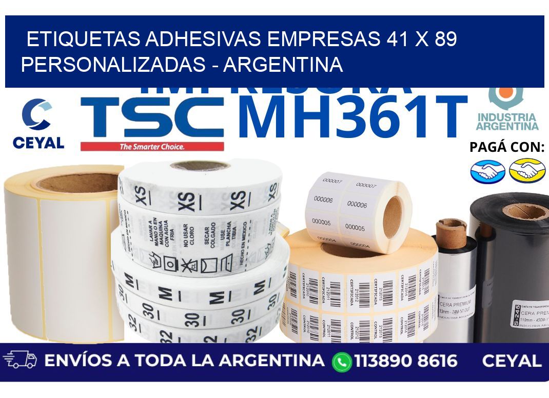 etiquetas adhesivas empresas 41 x 89 personalizadas – Argentina