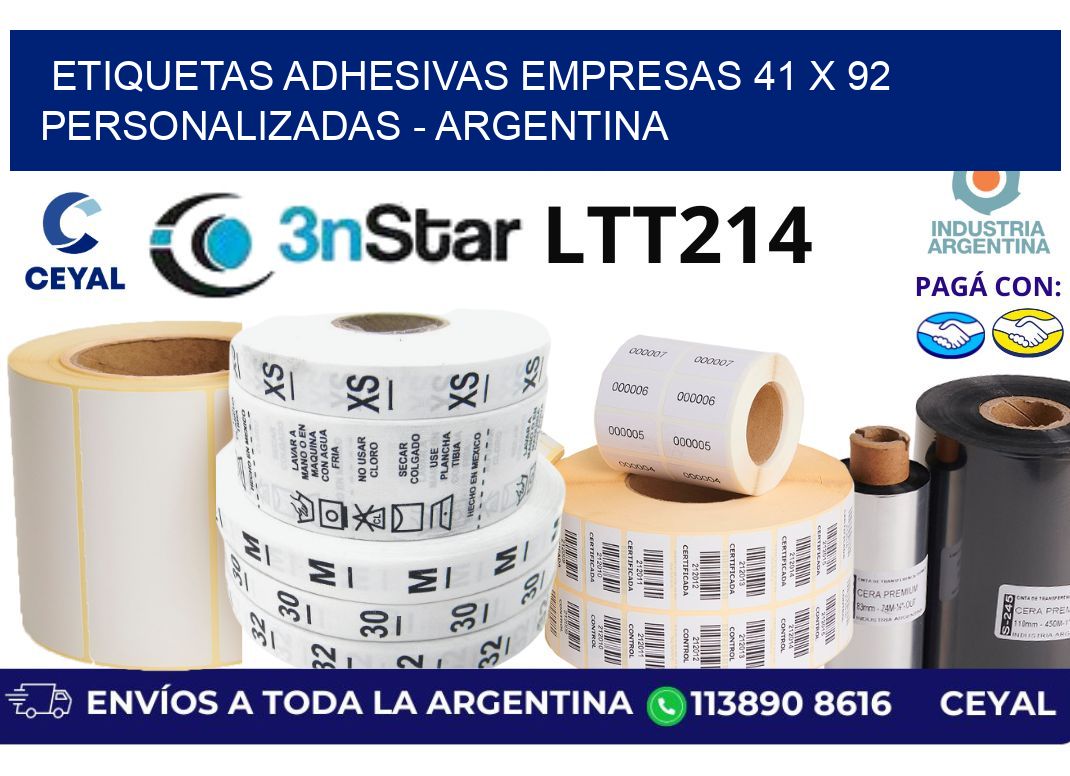 etiquetas adhesivas empresas 41 x 92 personalizadas - Argentina