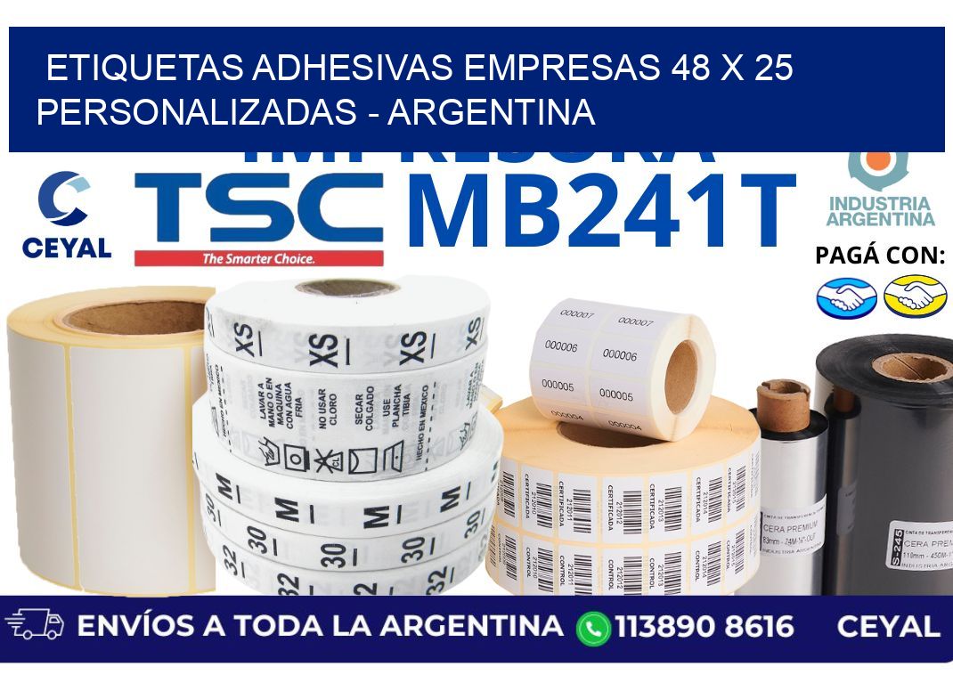 etiquetas adhesivas empresas 48 x 25 personalizadas - Argentina