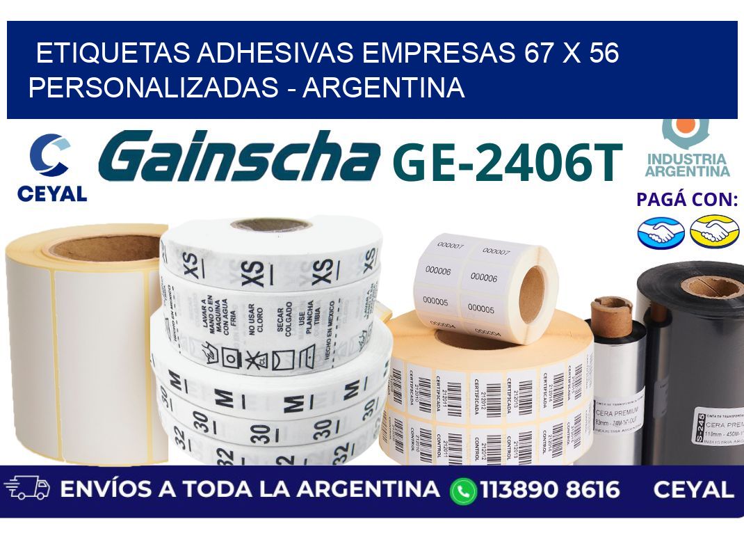 etiquetas adhesivas empresas 67 x 56 personalizadas – Argentina