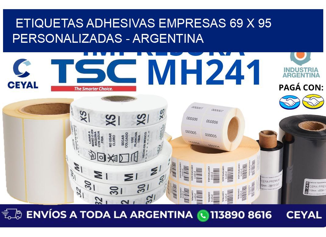 etiquetas adhesivas empresas 69 x 95 personalizadas - Argentina