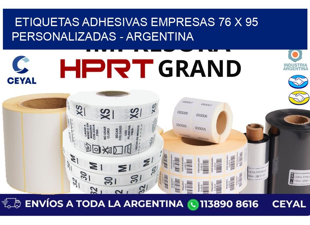 etiquetas adhesivas empresas 76 x 95 personalizadas - Argentina
