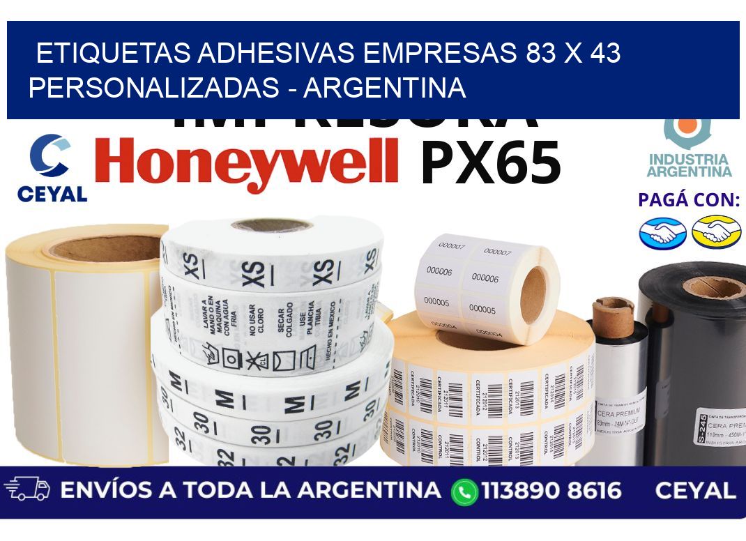 etiquetas adhesivas empresas 83 x 43 personalizadas - Argentina