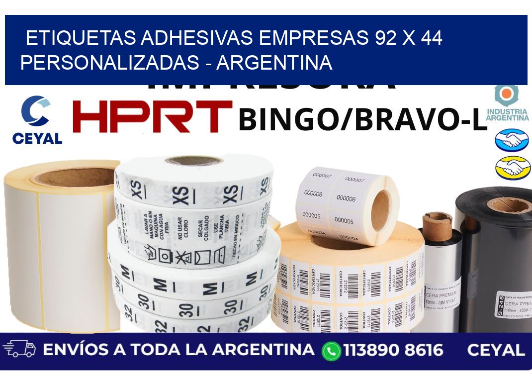 etiquetas adhesivas empresas 92 x 44 personalizadas – Argentina
