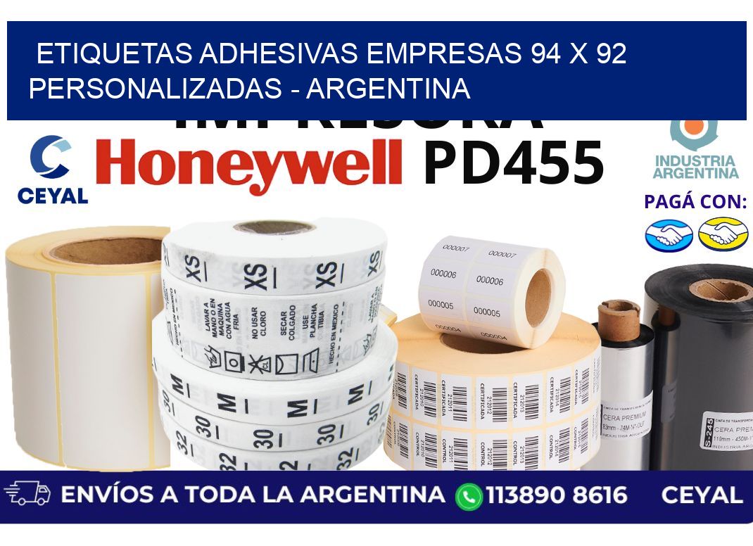 etiquetas adhesivas empresas 94 x 92 personalizadas - Argentina