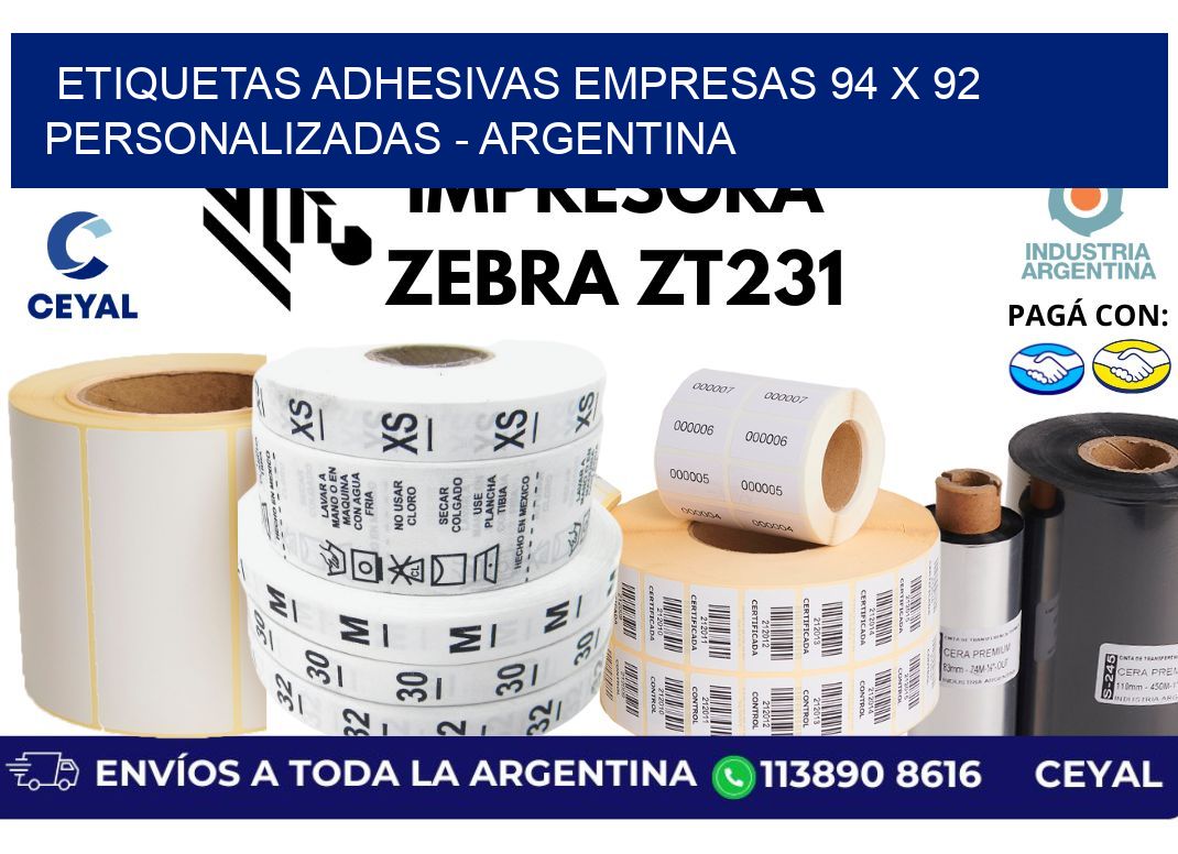 etiquetas adhesivas empresas 94 x 92 personalizadas – Argentina