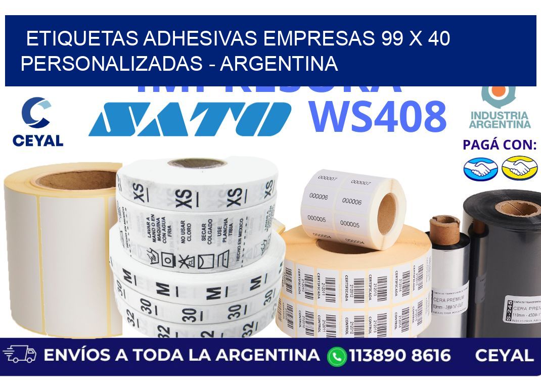 etiquetas adhesivas empresas 99 x 40 personalizadas - Argentina