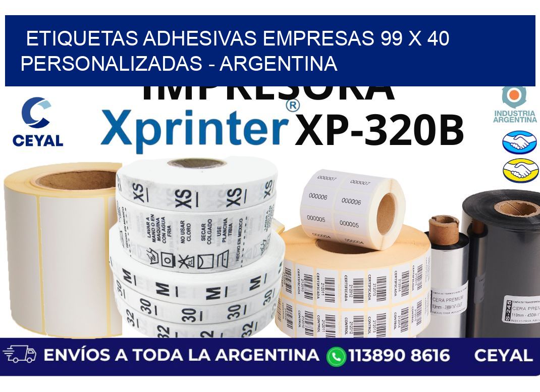 etiquetas adhesivas empresas 99 x 40 personalizadas – Argentina