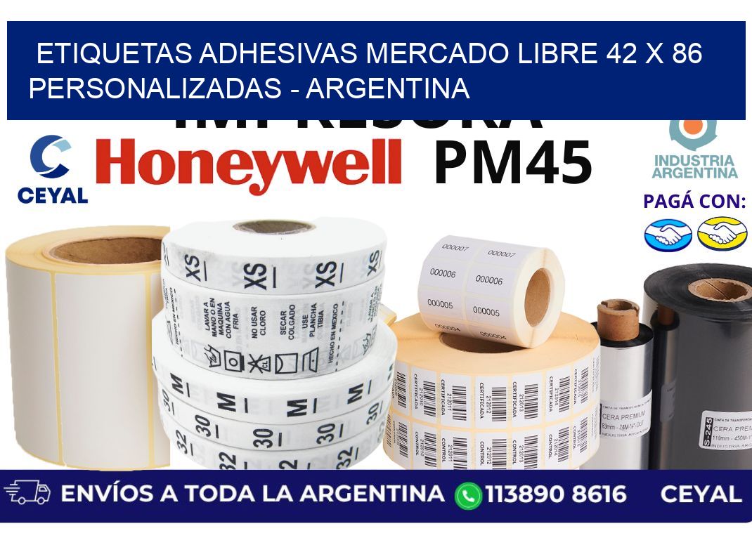 etiquetas adhesivas mercado libre 42 x 86 personalizadas - Argentina