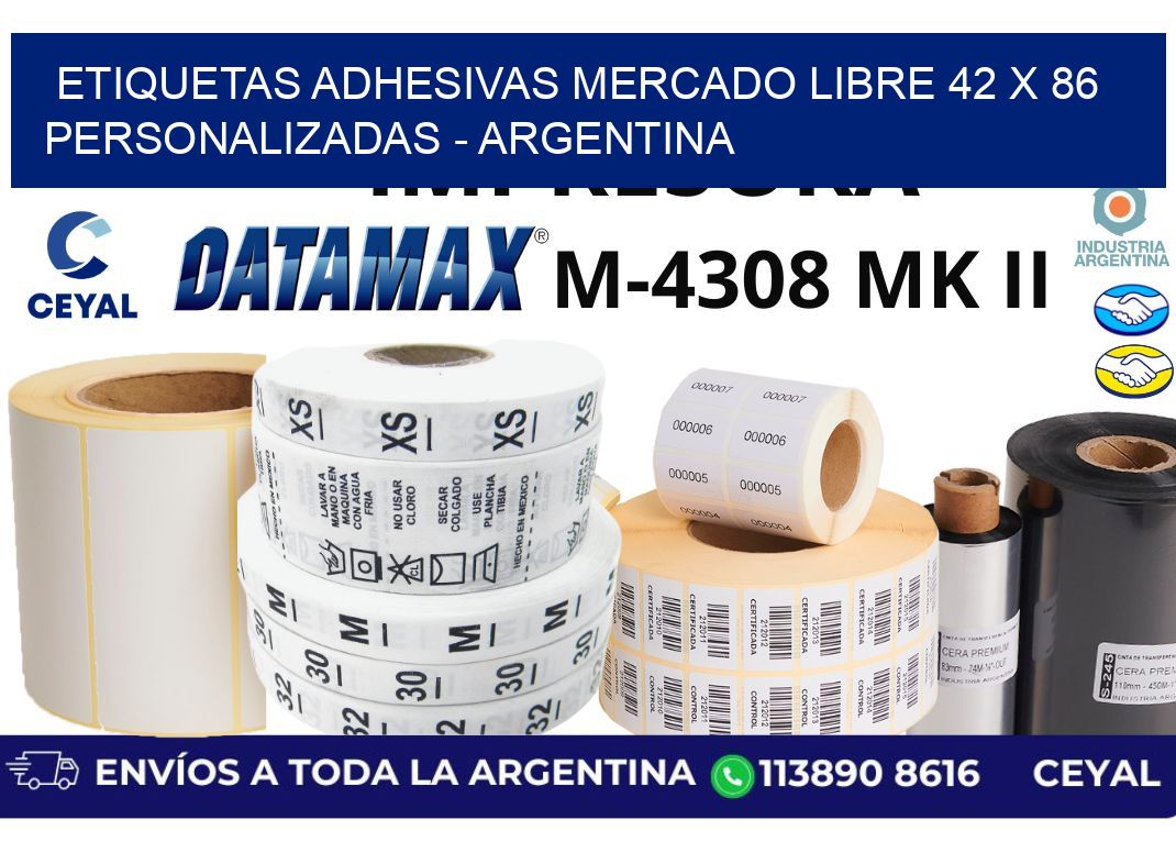 etiquetas adhesivas mercado libre 42 x 86 personalizadas – Argentina