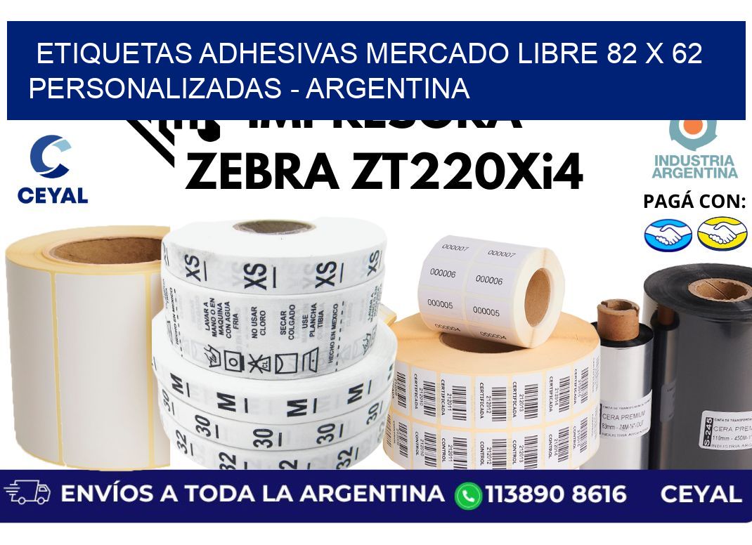 etiquetas adhesivas mercado libre 82 x 62 personalizadas – Argentina
