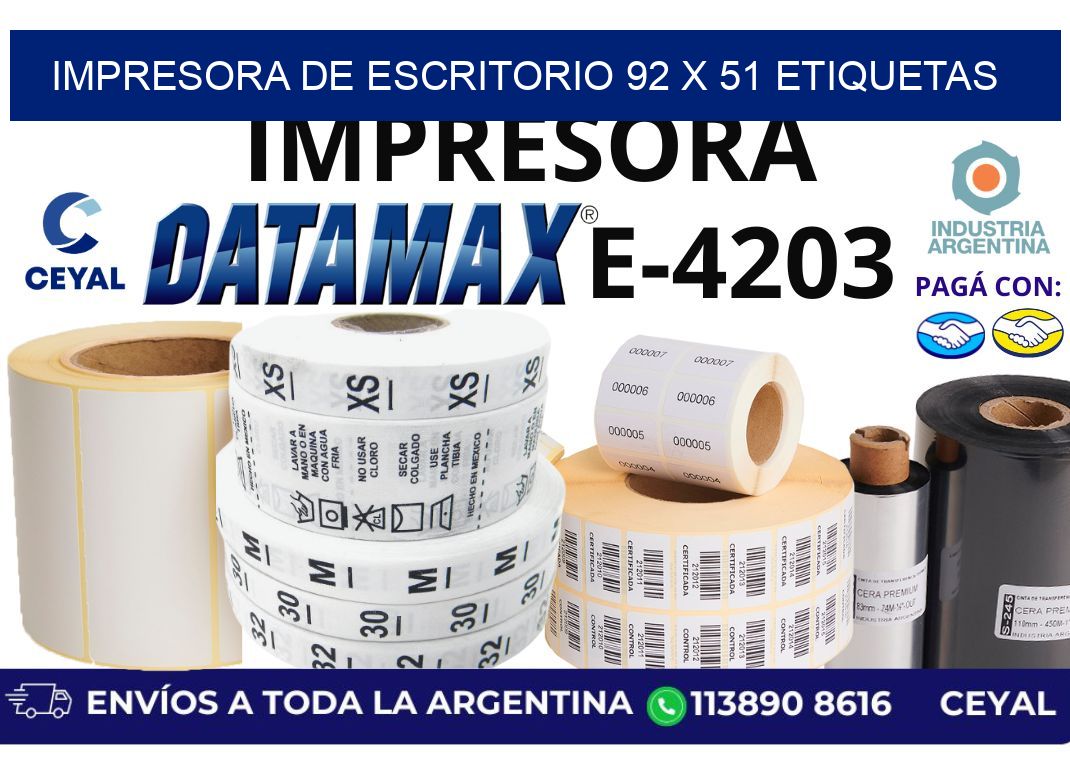 impresora de escritorio 92 x 51 etiquetas