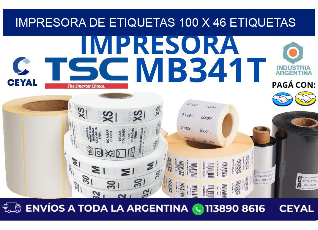 impresora de etiquetas 100 x 46 etiquetas