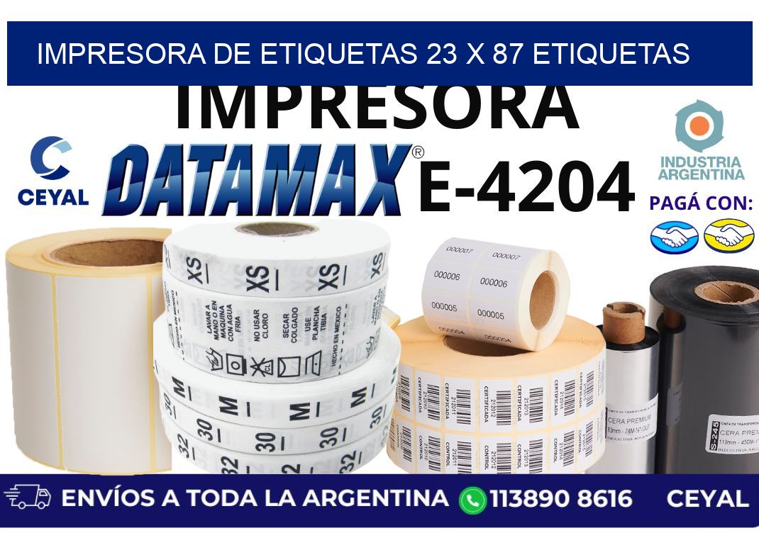 impresora de etiquetas 23 x 87 etiquetas