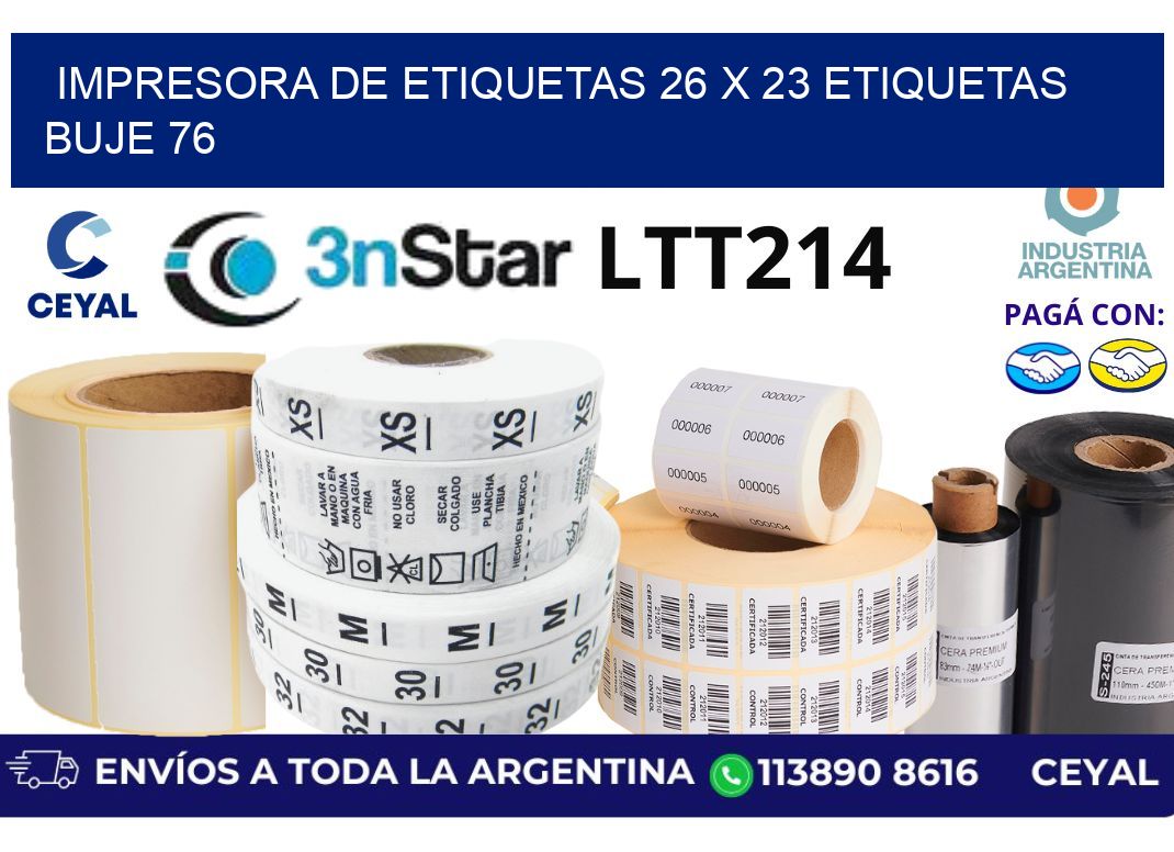 impresora de etiquetas 26 x 23 etiquetas buje 76