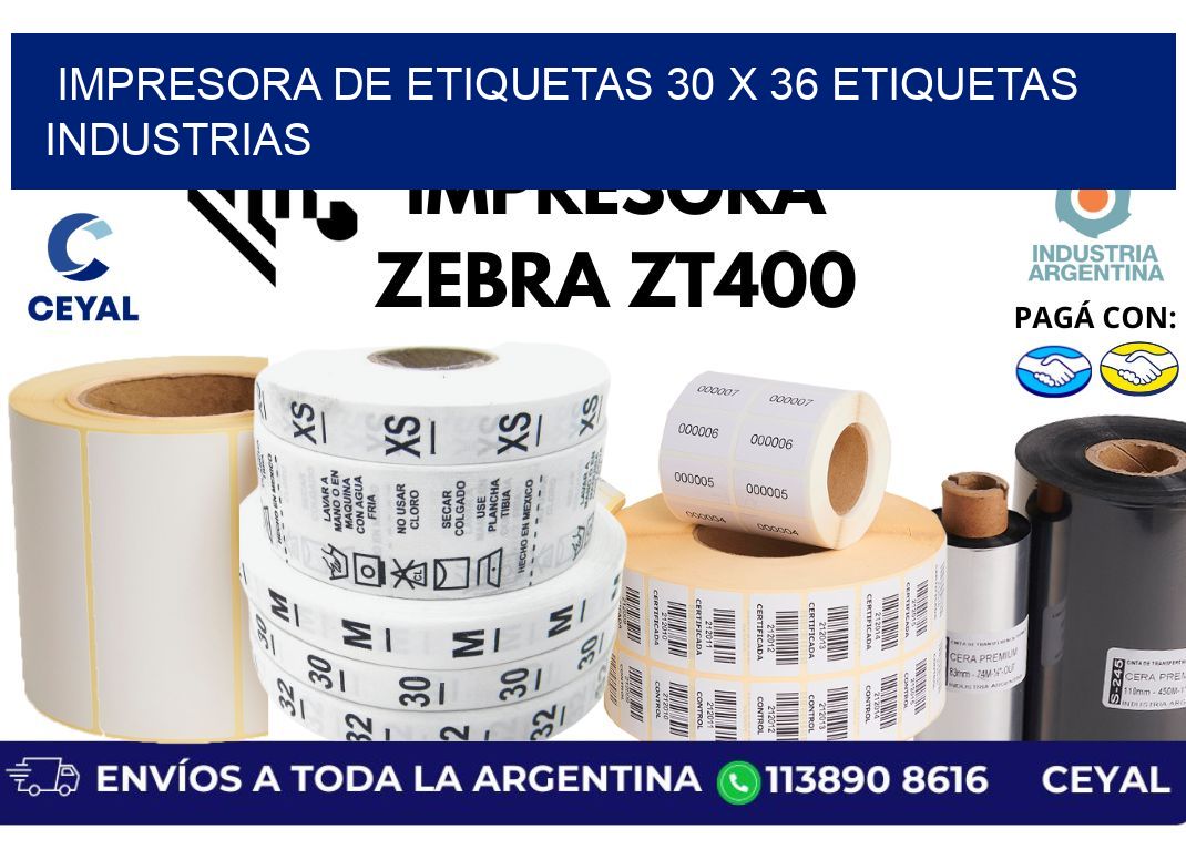 impresora de etiquetas 30 x 36 etiquetas industrias
