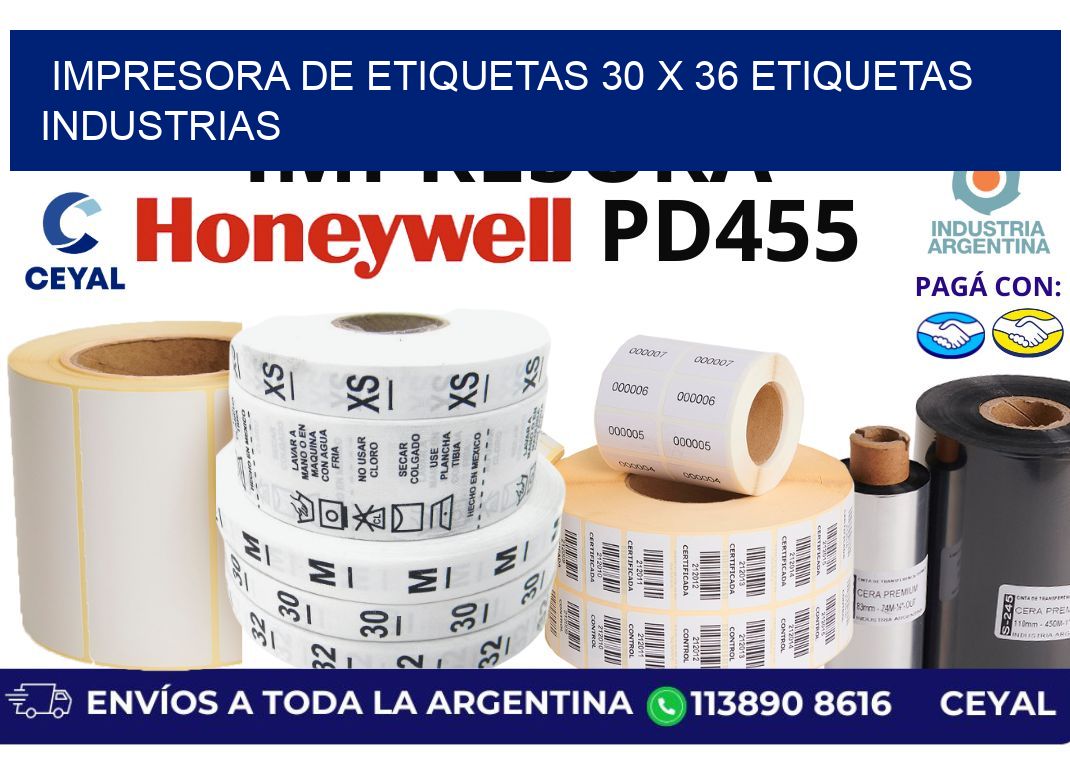 impresora de etiquetas 30 x 36 etiquetas industrias
