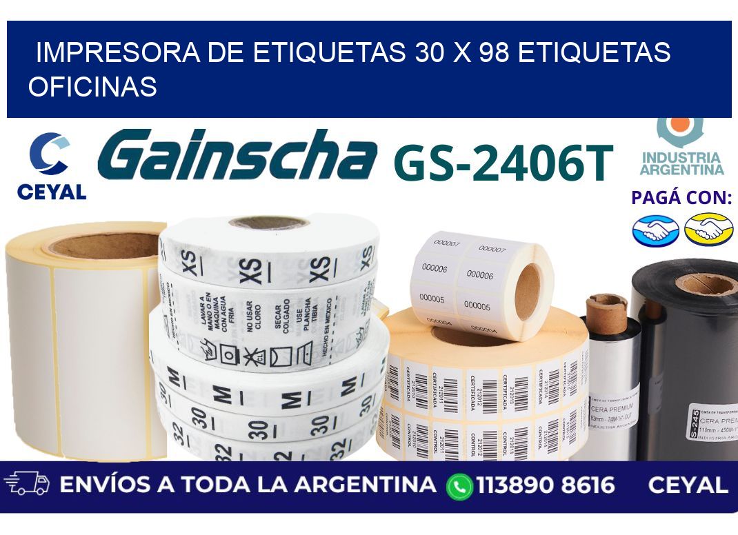 impresora de etiquetas 30 x 98 etiquetas oficinas