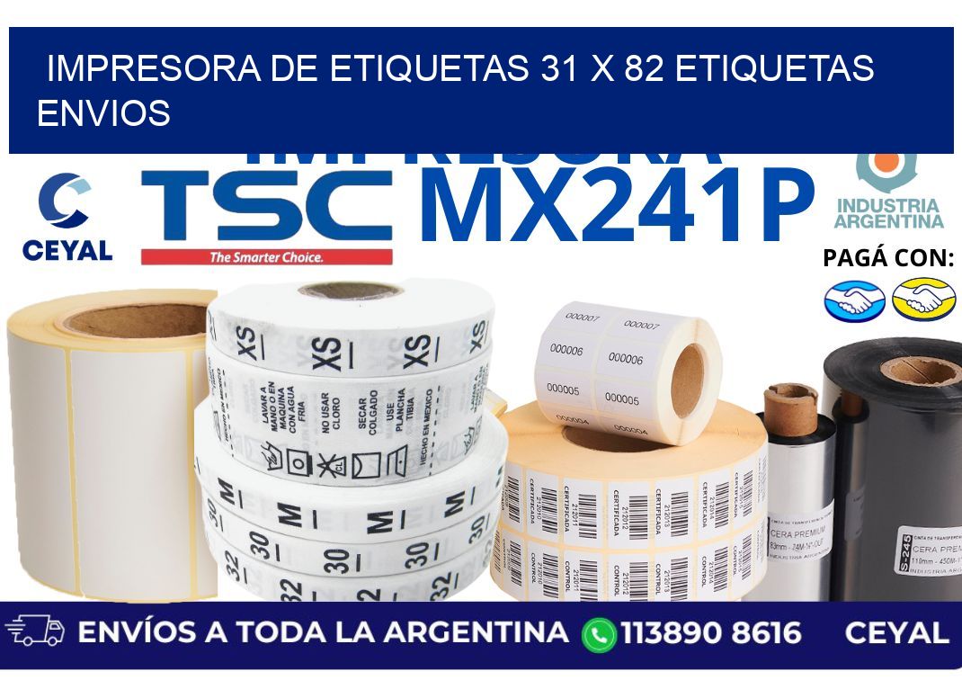 impresora de etiquetas 31 x 82 etiquetas envios
