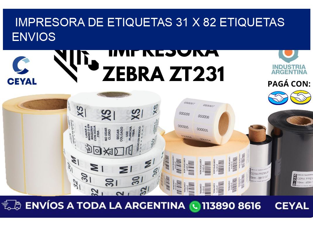 impresora de etiquetas 31 x 82 etiquetas envios