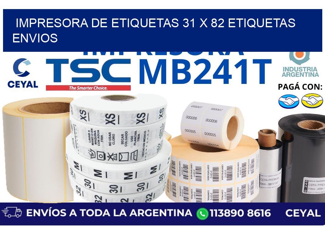 impresora de etiquetas 31 x 82 etiquetas envios