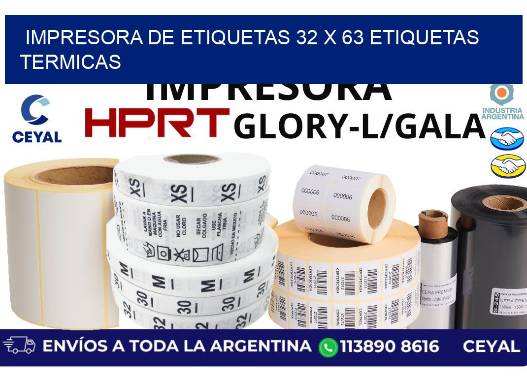 impresora de etiquetas 32 x 63 etiquetas termicas