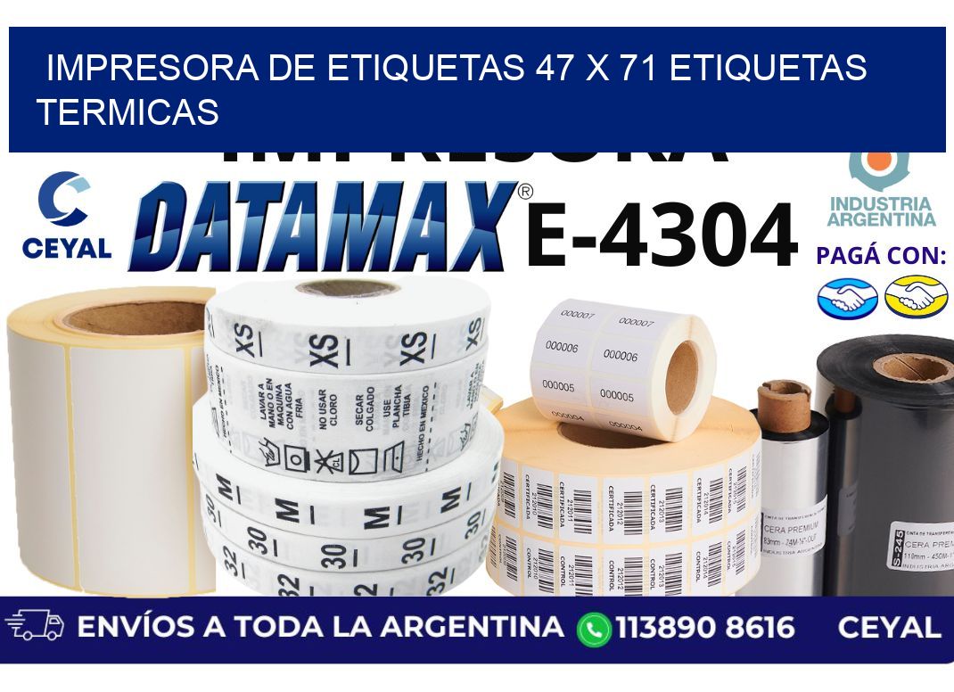 impresora de etiquetas 47 x 71 etiquetas termicas
