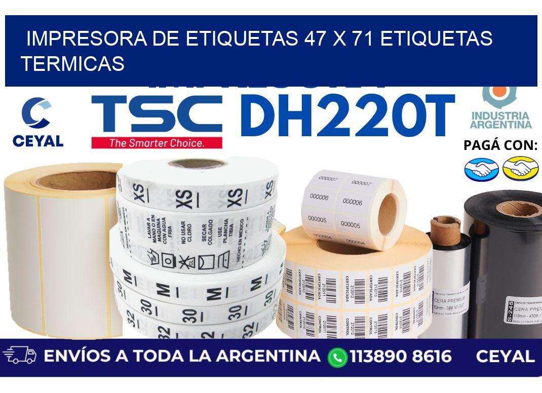 impresora de etiquetas 47 x 71 etiquetas termicas