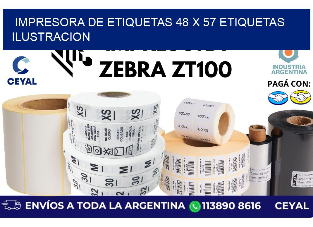impresora de etiquetas 48 x 57 etiquetas ilustracion