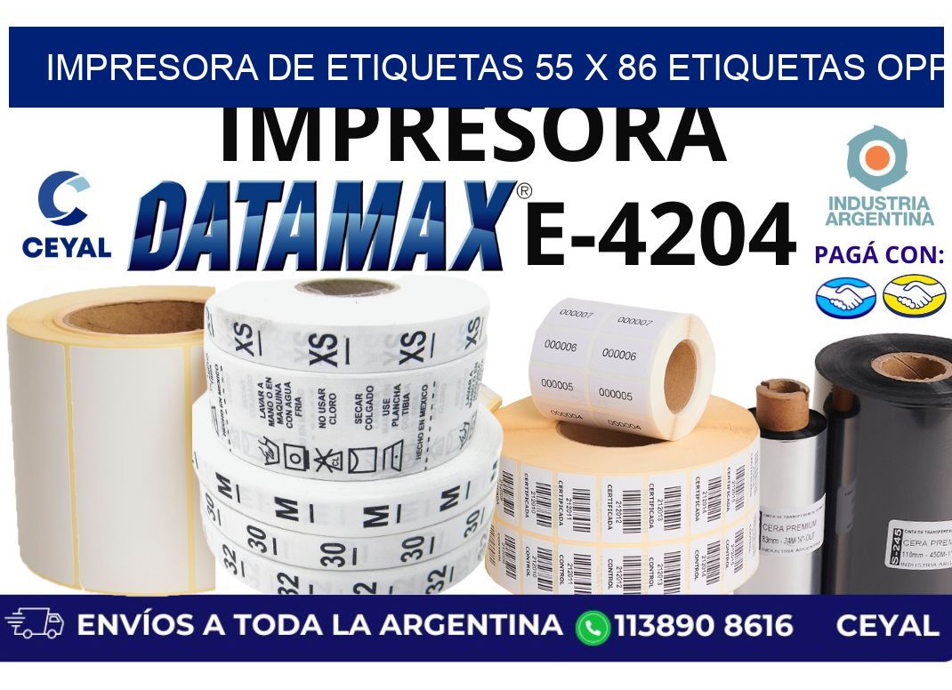 impresora de etiquetas 55 x 86 etiquetas opp