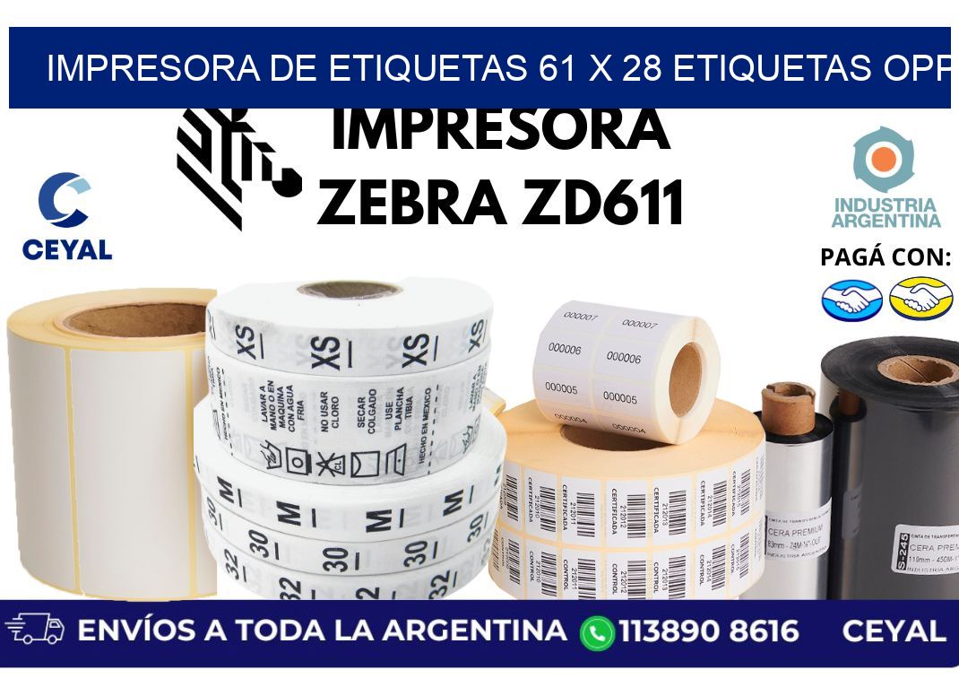 impresora de etiquetas 61 x 28 etiquetas opp