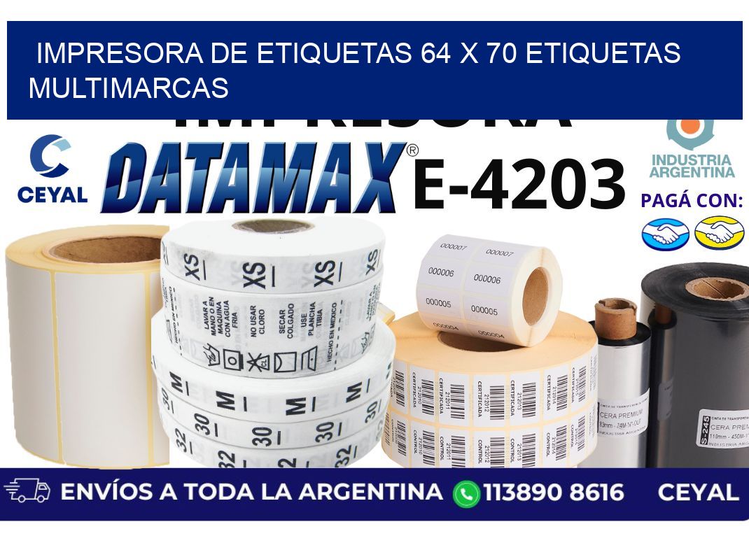 impresora de etiquetas 64 x 70 etiquetas multimarcas