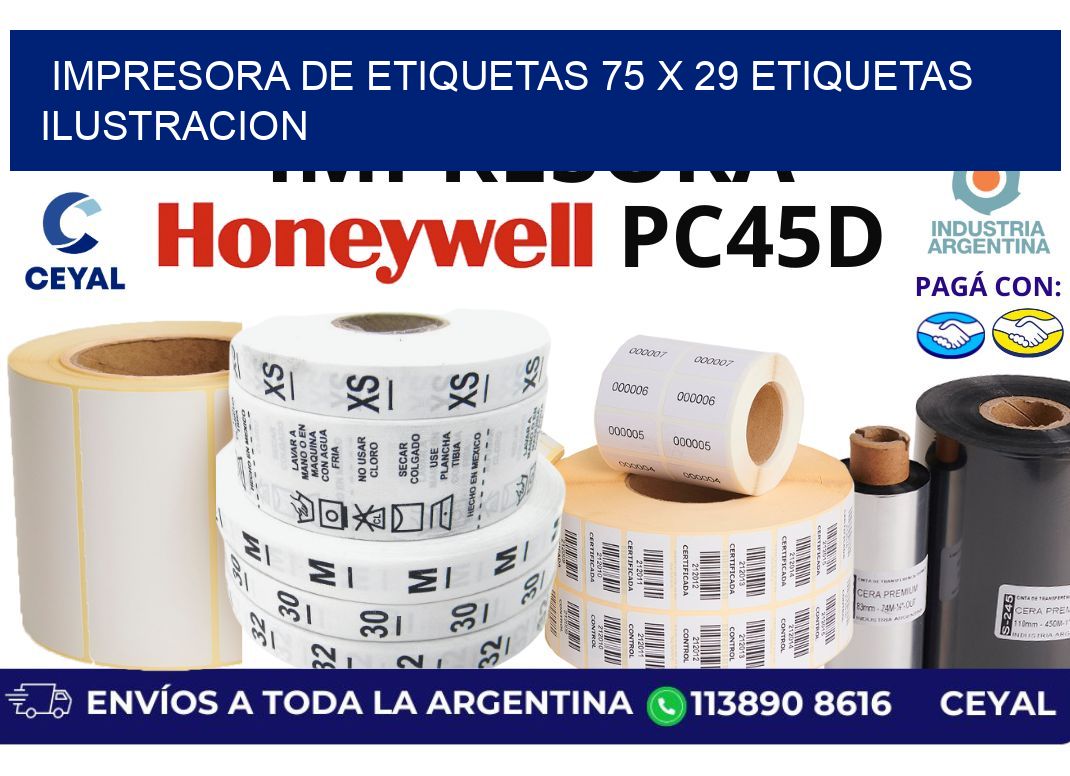 impresora de etiquetas 75 x 29 etiquetas ilustracion