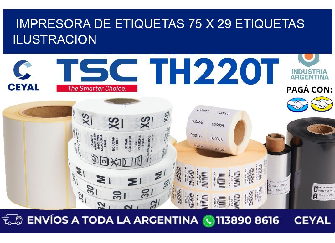 impresora de etiquetas 75 x 29 etiquetas ilustracion