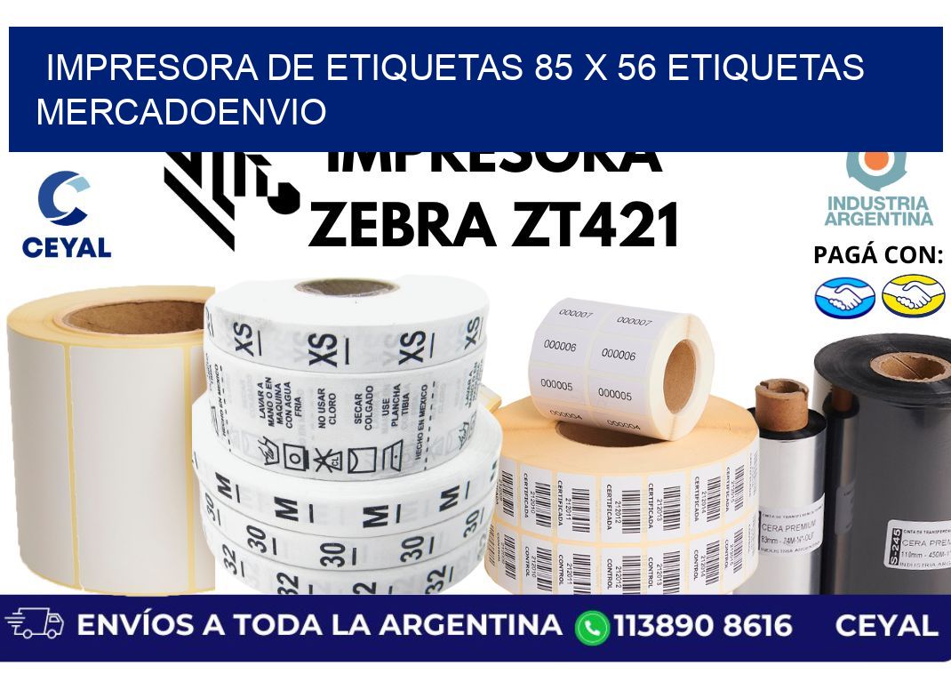 impresora de etiquetas 85 x 56 etiquetas mercadoenvio