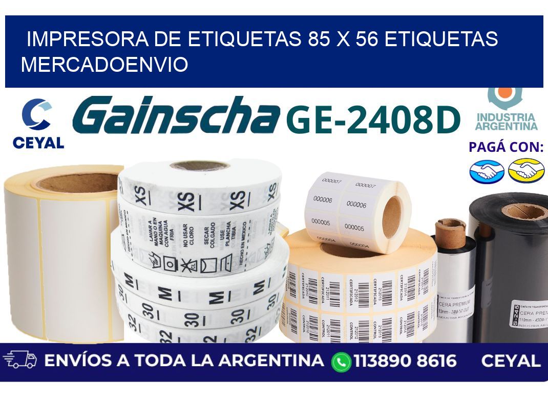 impresora de etiquetas 85 x 56 etiquetas mercadoenvio