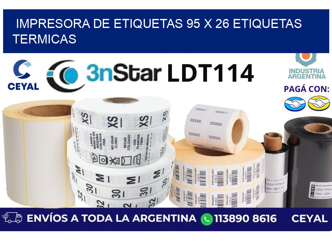 impresora de etiquetas 95 x 26 etiquetas termicas