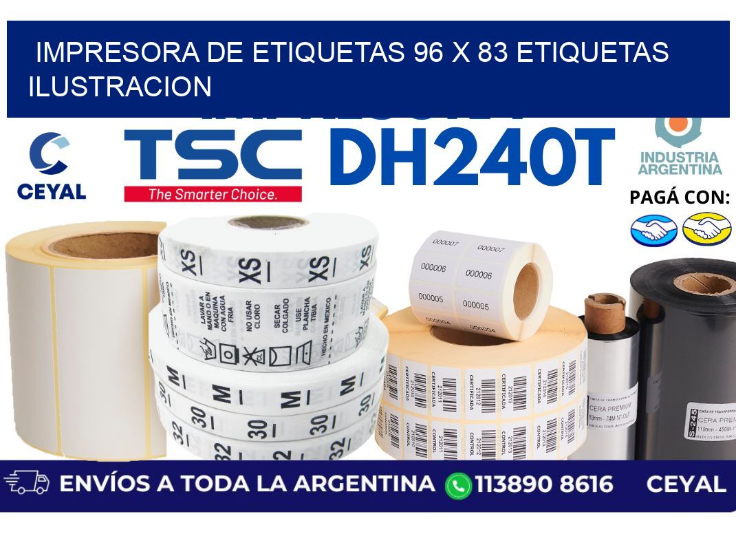 impresora de etiquetas 96 x 83 etiquetas ilustracion